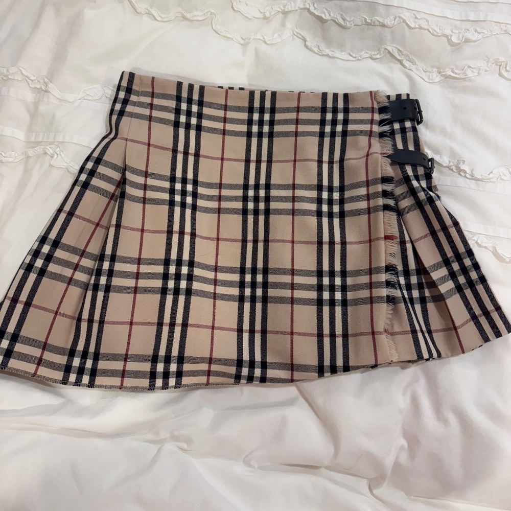 Vintage Burberry London Nova Check Pleated Mini Skirt
